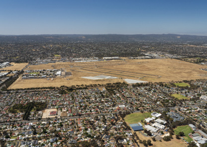 Aerial view of Parafield aerodrome looking east