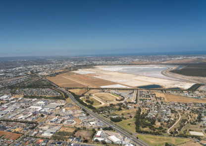 Aerial view of Parafield circuit approach, looking south